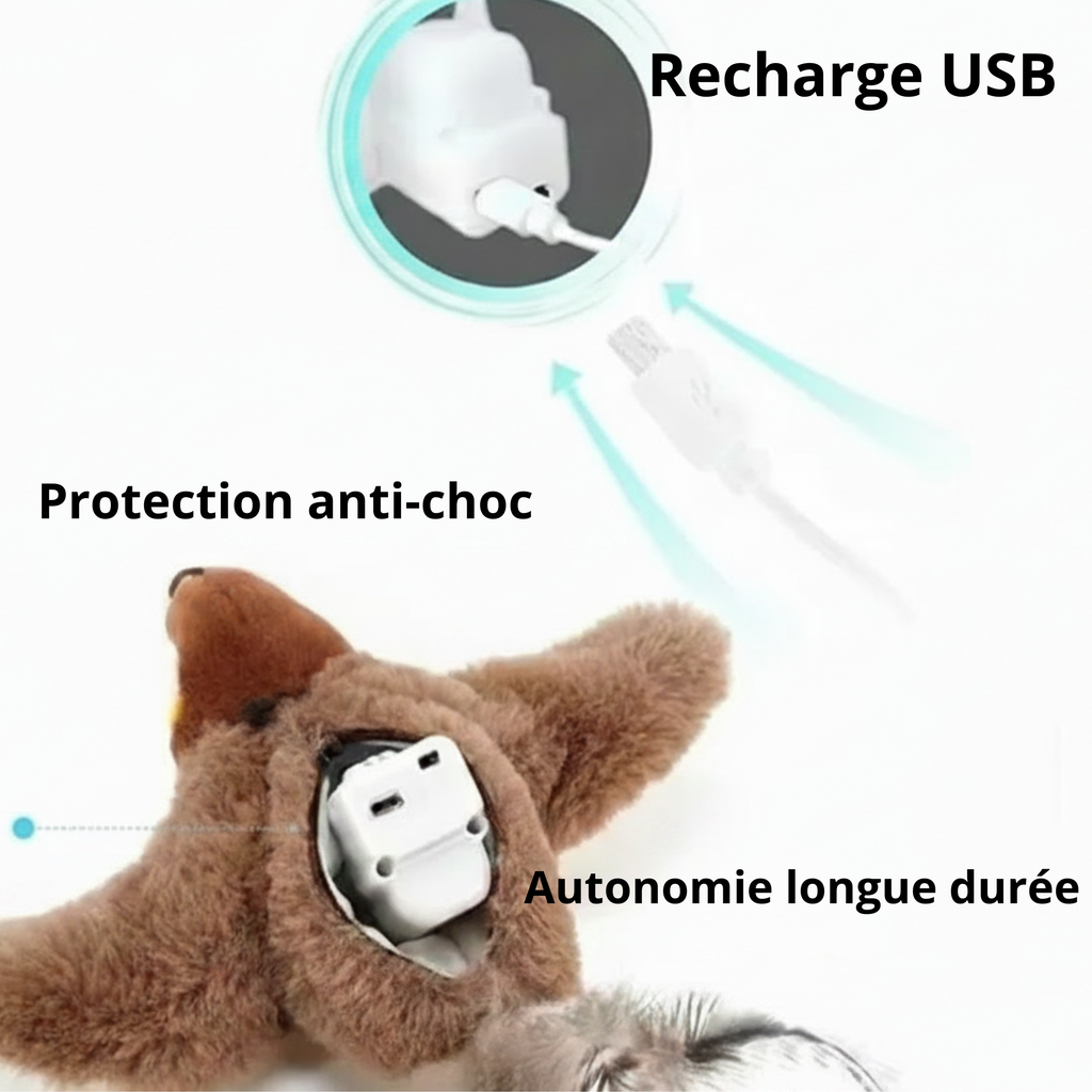 Jouet interactif oiseau battant pour chat