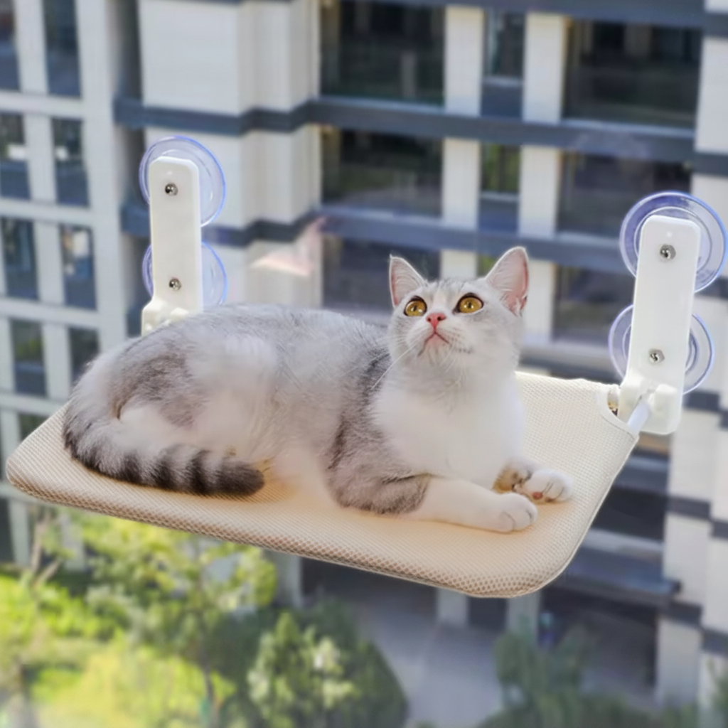 Hamac fenêtre à ventouses pour chat , confortable et doux